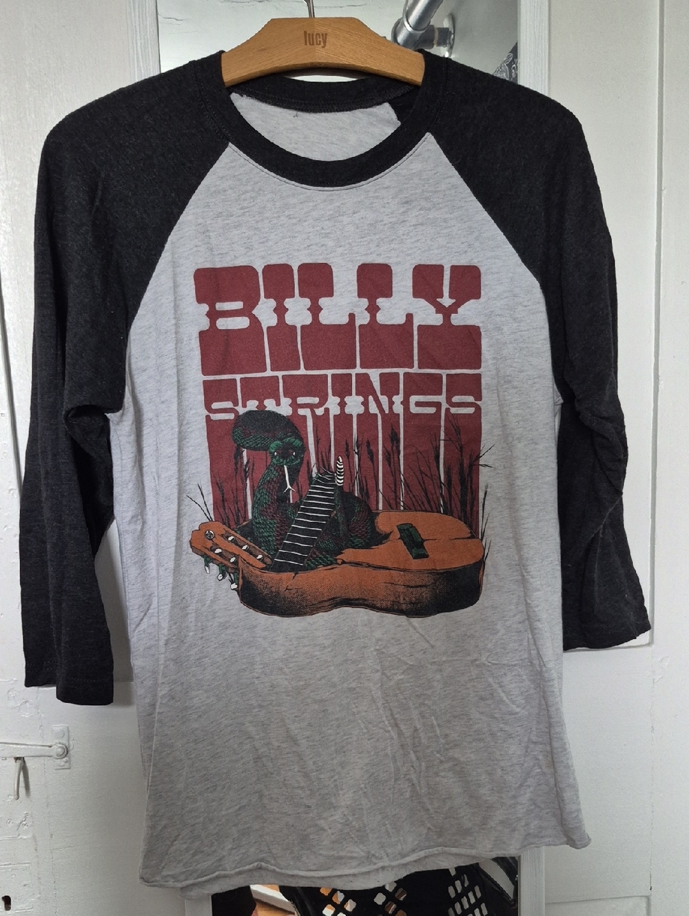 Billy Strings Graphic Raglan Tee - Charcoal & Heather Gray